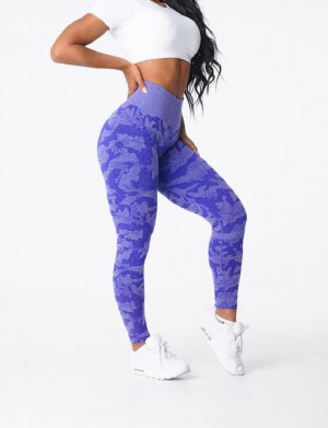 NVGTN Camo Seamless Leggings Dam Blå | SE489XY