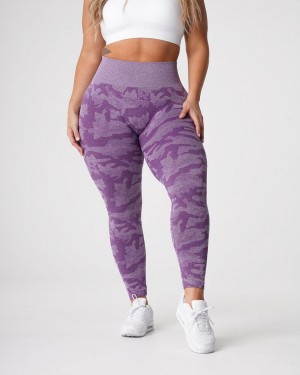 NVGTN Camo Seamless Leggings Dam Lila | SE723XY
