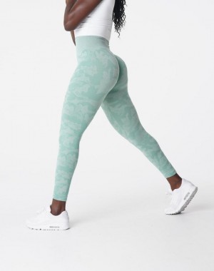 NVGTN Camo Seamless Leggings Dam Olivgröna Gröna | SE359XY