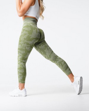 NVGTN Camo Seamless Leggings Dam Olivgröna | SE827XY