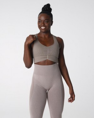 NVGTN Cinched Seamless Sport Bh Dam Grå Bruna | SE614HA