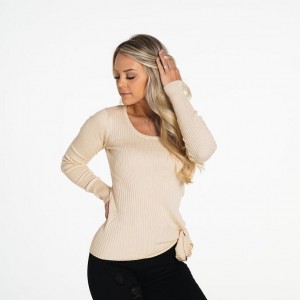 NVGTN Fireside Räfflad Long Sleeve Blast Dam Grädde | SE215UZ