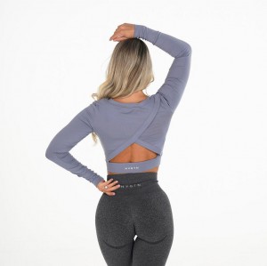 NVGTN Form Long Sleeve Crop Blast Dam Blå | SE253LI