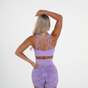 NVGTN Galaxy Räfflad Seamless Sport Bh Dam Lila | SE138IL