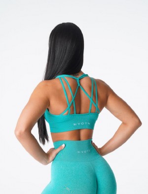 NVGTN Galaxy Räfflad Seamless Sport Bh Dam Turkos | SE242IL