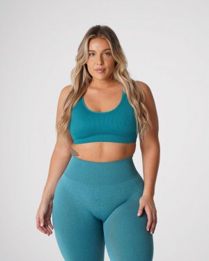 NVGTN Galaxy Räfflad Seamless Sport Bh Dam Turkos | SE424IL
