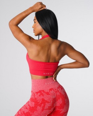 NVGTN Limitless Räfflad Seamless Halter Sport Bh Dam Rosa | SE484HA