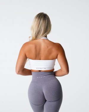 NVGTN Limitless Räfflad Seamless Halter Sport Bh Dam Vita | SE495QM
