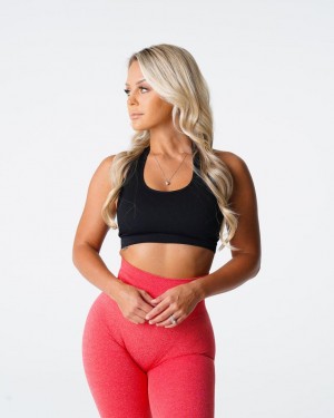 NVGTN Limitless Räfflad Seamless Halter Sport Bh Dam Svarta | SE521QM