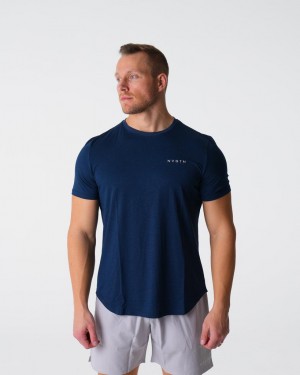 NVGTN Pulse Fitted Tee T-shirt Herr Marinblå | SE691GS