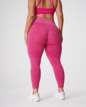 NVGTN Snakeskin Seamless Leggings Dam Fuchsia | SE285NW