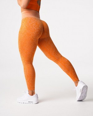 NVGTN Snakeskin Seamless Leggings Dam Orange | SE363NW