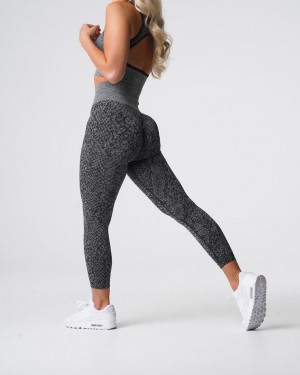 NVGTN Speckled Snakeskin Seamless Leggings Dam Svarta | SE805NW