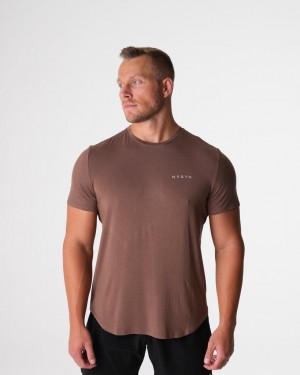 NVGTN Tech Fitted Tee T-shirt Herr Beige | SE002WN